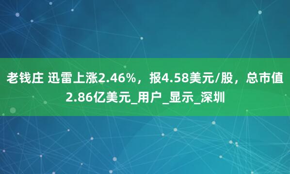 老钱庄 迅雷上涨2.46%，报4.58美元/股，总市值2.86亿美元_用户_显示_深圳